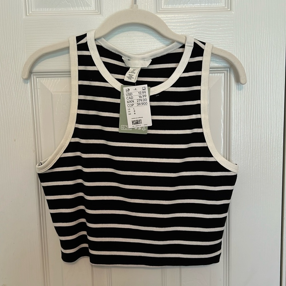 H&M Striped Tank Top NWT size L